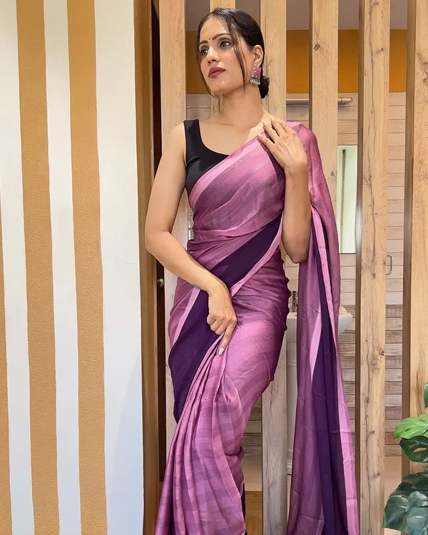 Purple_Color_1-Minute_Ready_To_Wear_Naylon_Saree_With_Blouse_Piece