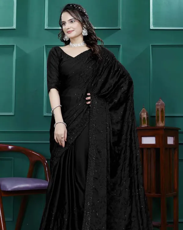 Black_Color_1_-_Minute_Ready_to_Wear_Rangoli_Silk_Saree_with_Unstitch_Blouse_Piece