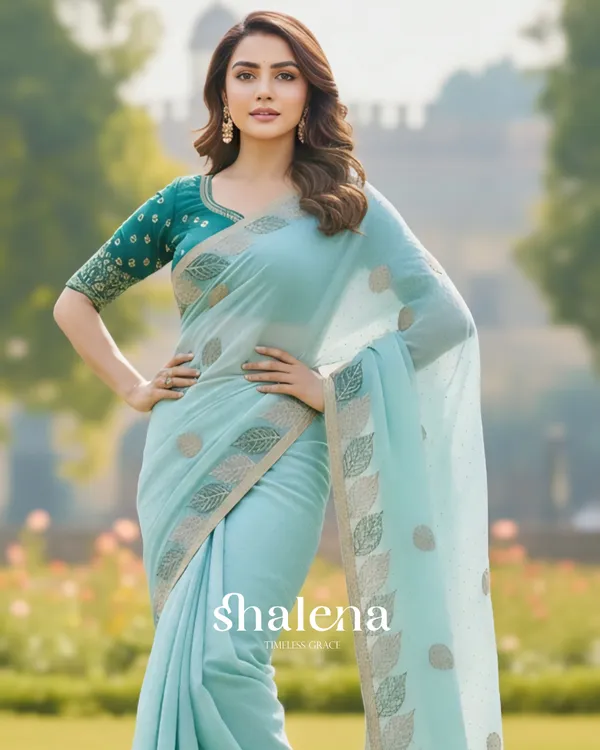 Glorious_Sky_Fancy_Silk_Embroidery_Work_Saree_With_Stitched_Blouse