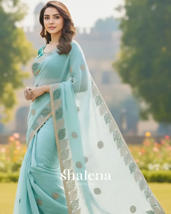 Glorious_Sky_Fancy_Silk_Embroidery_Work_Saree_With_Stitched_Blouse