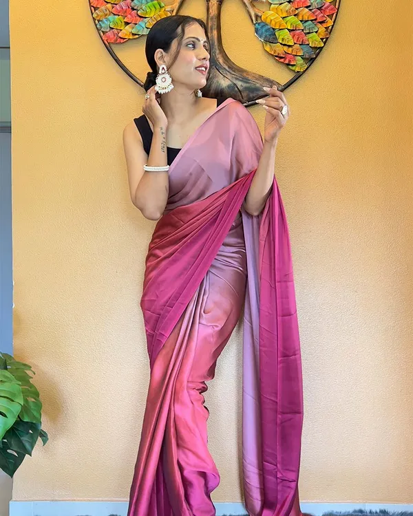 Pink_Color_1-Minute_Ready_To_Wear_Chiffon_Saree_With_Blouse_Piece