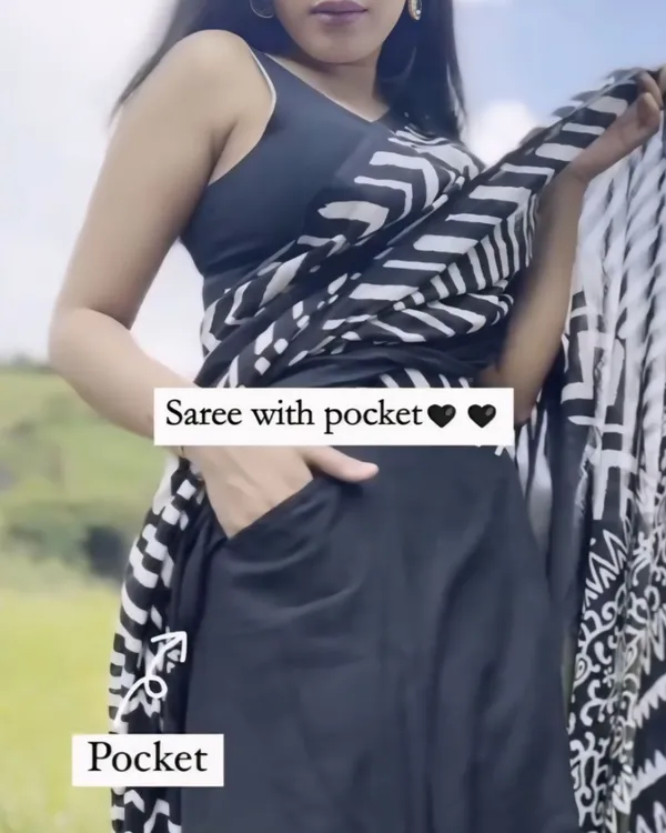 Black_Color_Mulmul_Cotton_1_-_Minute_Ready_to_Wear_Saree_with_Pocket_and__Blouse_Piece