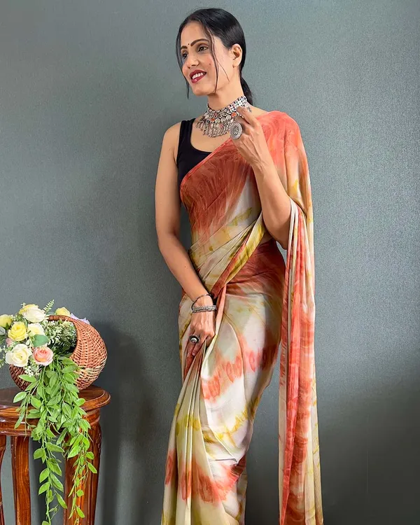 Multi_Color_1-Minute_Ready_To_Wear_Naylon_Saree_With_Blouse_Piece