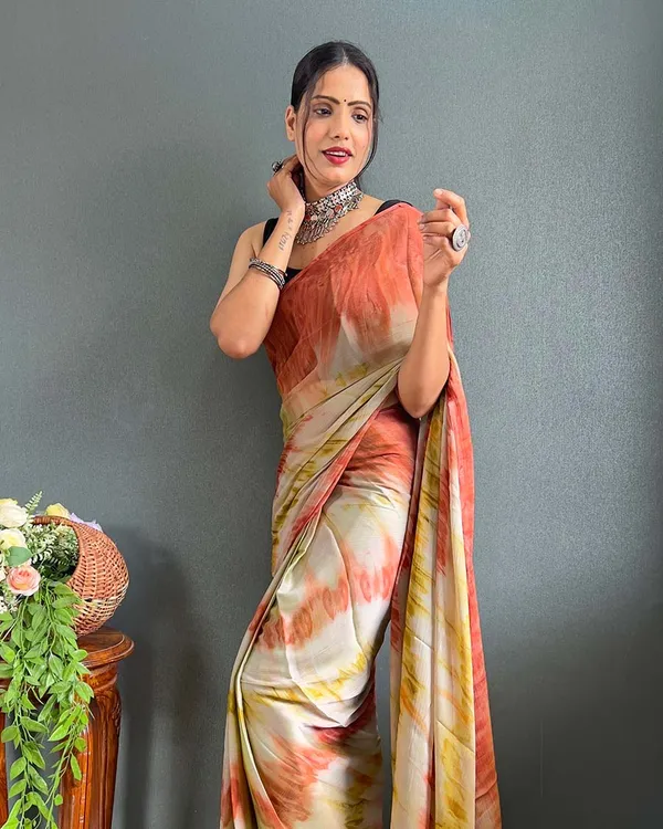 Multi_Color_1-Minute_Ready_To_Wear_Naylon_Saree_With_Blouse_Piece