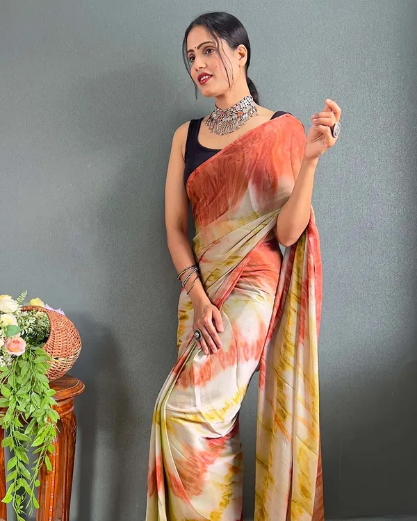 Multi_Color_1-Minute_Ready_To_Wear_Naylon_Saree_With_Blouse_Piece