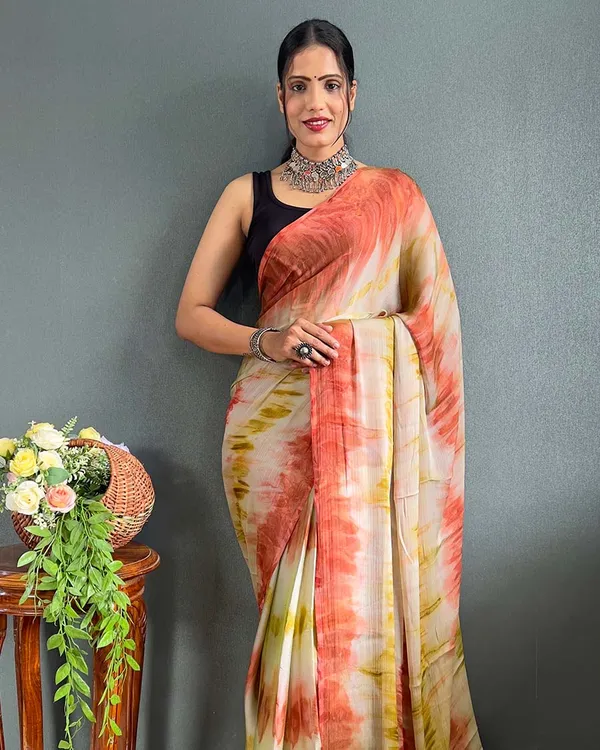 Multi_Color_1-Minute_Ready_To_Wear_Naylon_Saree_With_Blouse_Piece