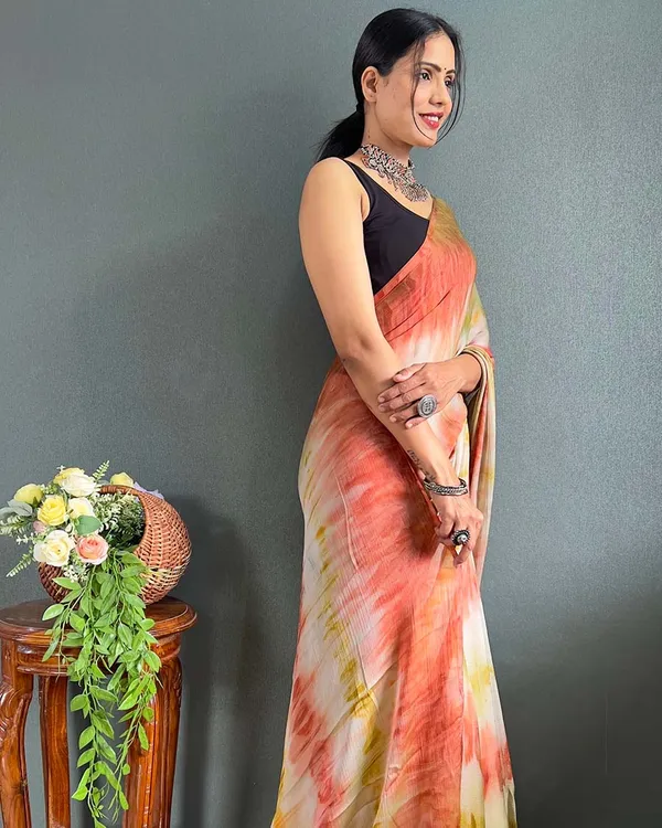Multi_Color_1-Minute_Ready_To_Wear_Naylon_Saree_With_Blouse_Piece