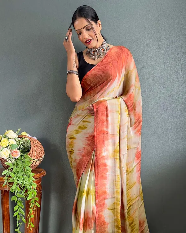 Multi_Color_1-Minute_Ready_To_Wear_Naylon_Saree_With_Blouse_Piece