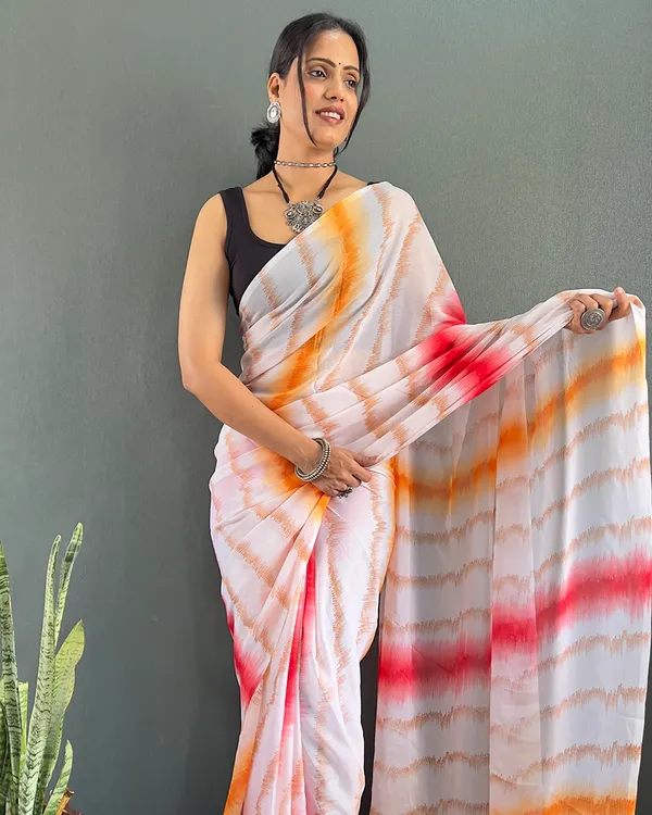 Light_PeachColor_1-Minute_Ready_To_Wear_Georgette_Saree_With_Blouse_Piece
