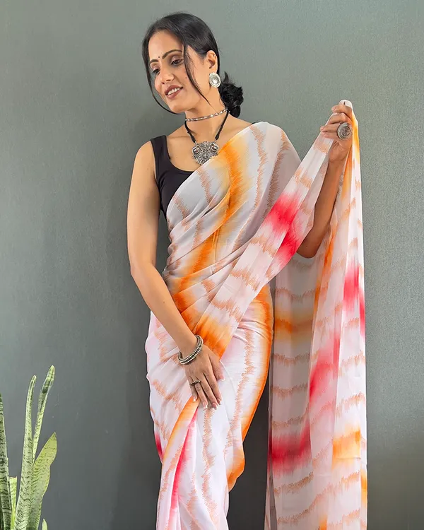 Light_PeachColor_1-Minute_Ready_To_Wear_Georgette_Saree_With_Blouse_Piece