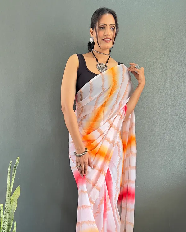 Light_PeachColor_1-Minute_Ready_To_Wear_Georgette_Saree_With_Blouse_Piece