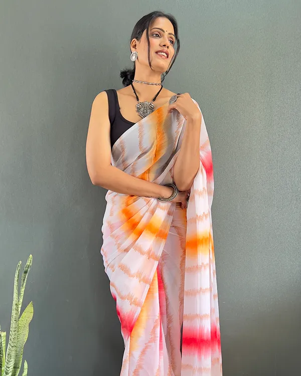 Light_PeachColor_1-Minute_Ready_To_Wear_Georgette_Saree_With_Blouse_Piece