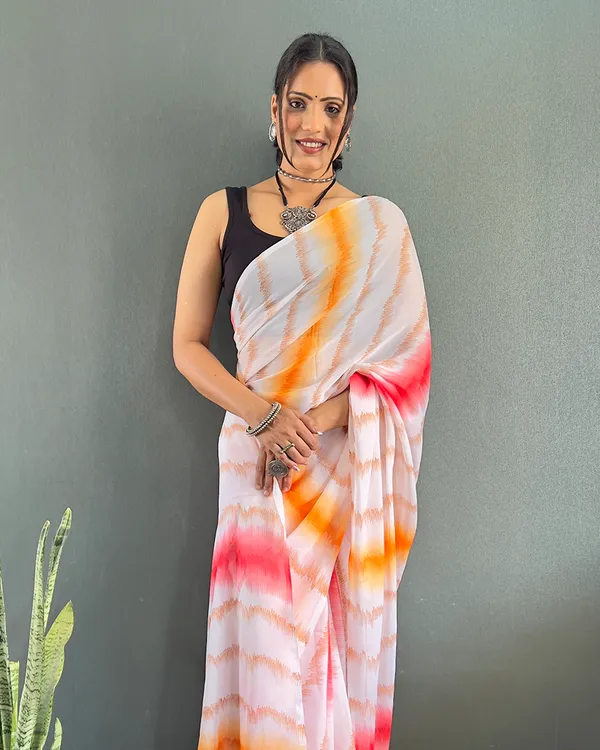 Light_PeachColor_1-Minute_Ready_To_Wear_Georgette_Saree_With_Blouse_Piece