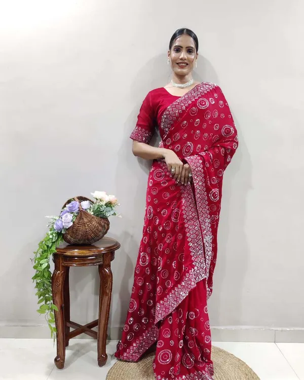 Pink_Color_1_-_Minute_Ready_to_Wear_Chiffon_Satin_Saree_with_Unstitch_Blouse_Piece