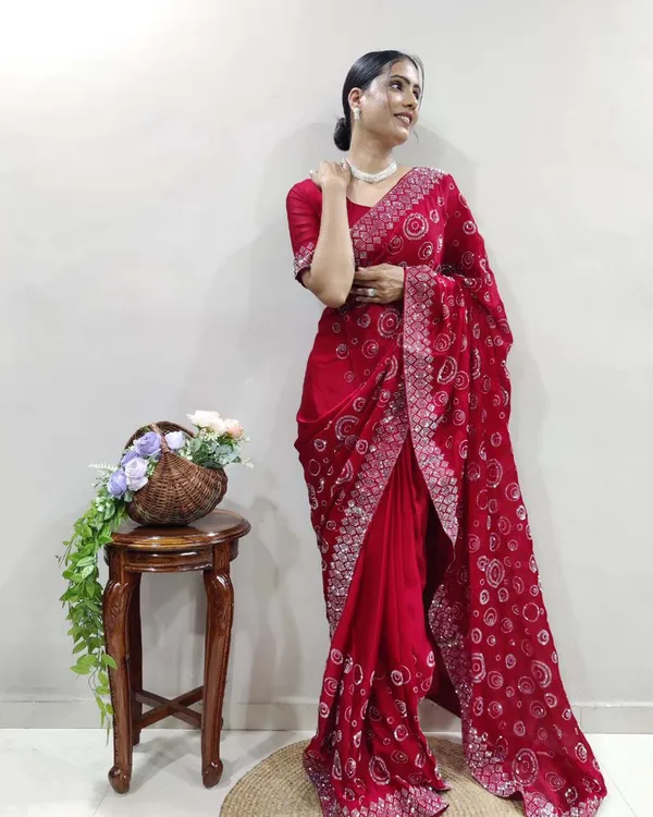 Pink_Color_1_-_Minute_Ready_to_Wear_Chiffon_Satin_Saree_with_Unstitch_Blouse_Piece
