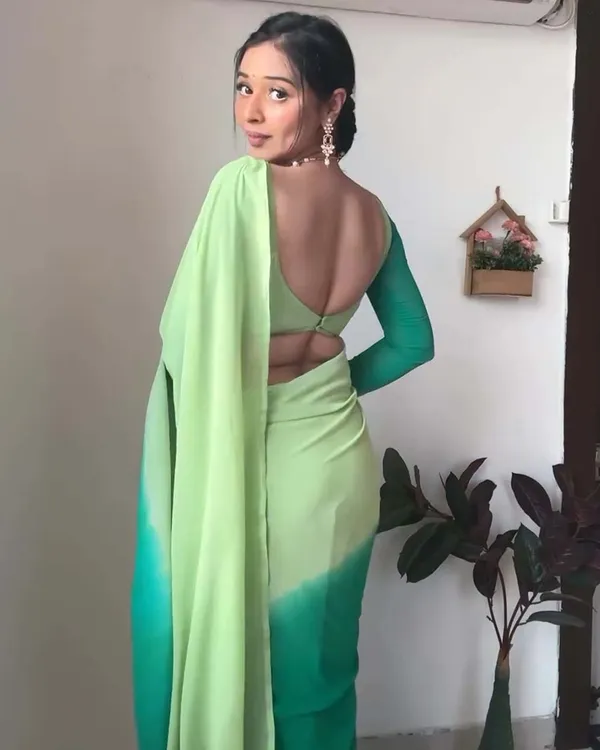 Green__Color_1-Minute_Ready_To_Wear_Georgette_Saree_With_Blouse_Piece