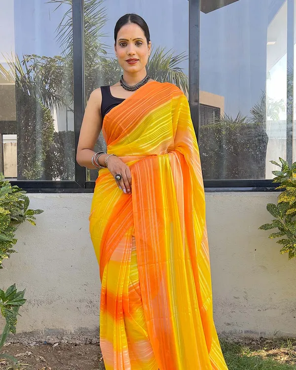 Yellow_color_1-Minute_Ready_To_Wear_Naylon_Saree_With_Blouse_Piece