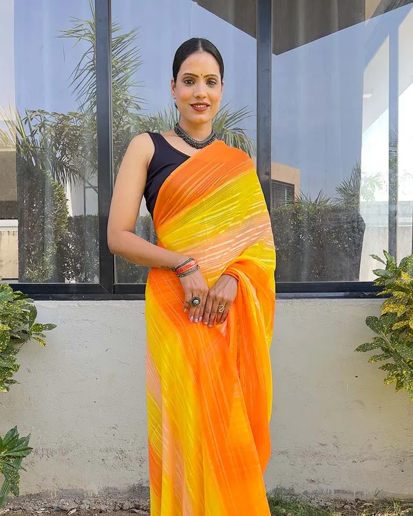 Yellow_color_1-Minute_Ready_To_Wear_Naylon_Saree_With_Blouse_Piece