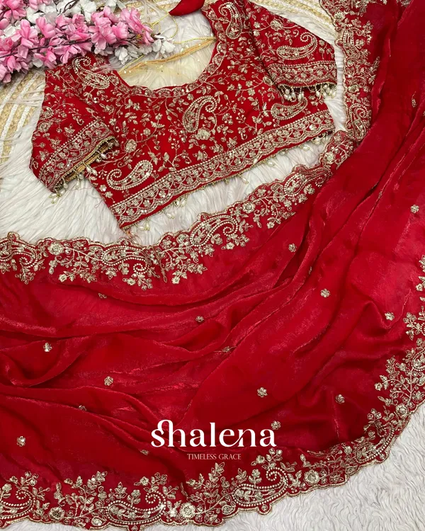 Nemesis_Red_Embroidery_Work_Fancy_Silk_Saree_With_Engrossing_Full_Stitched_Blouse