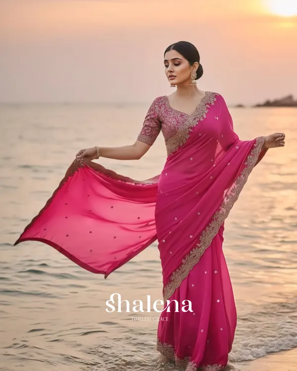 Arresting_Dark_Pink_Embroidery_Work_Fancy_Silk_Saree_With_Ratatouille_Full_Stitched_Blouse