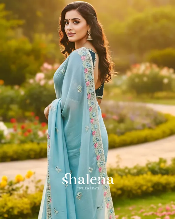 Prodigal_Sky_Embroidery_Work_Cursh_Silk_Saree_With_Pulsating_Full_Stitched_Blouse
