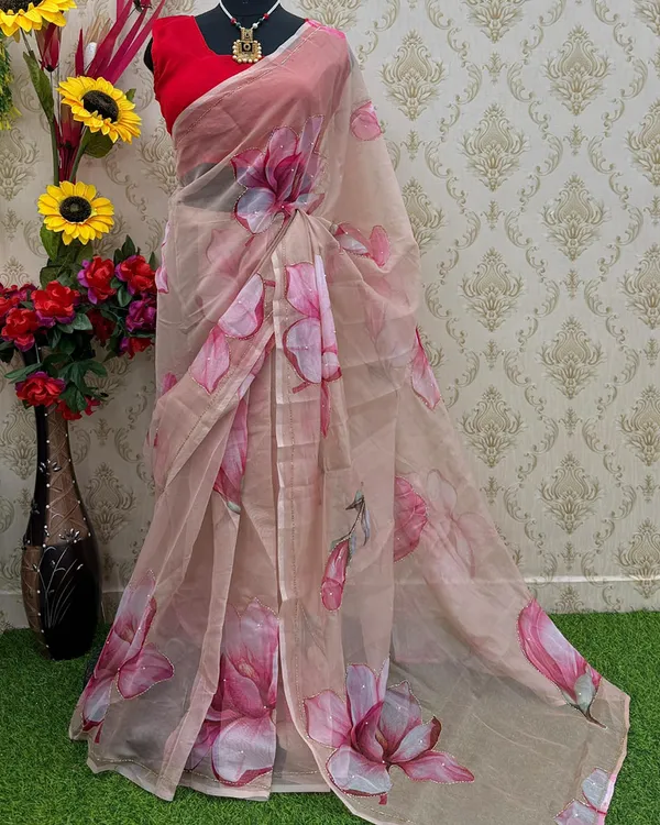 White_Color_Georgette_1_-_Minute_Ready_to_Wear_Saree_with_Blouse_Piece