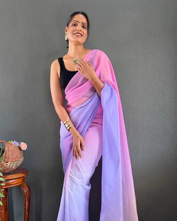 Light_Purple_Color_1-Minute_Ready_To_Wear_Georgette_Saree_With_Blouse_Piece