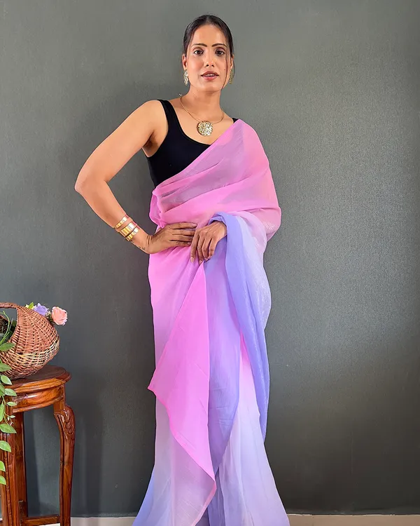 Light_Purple_Color_1-Minute_Ready_To_Wear_Georgette_Saree_With_Blouse_Piece