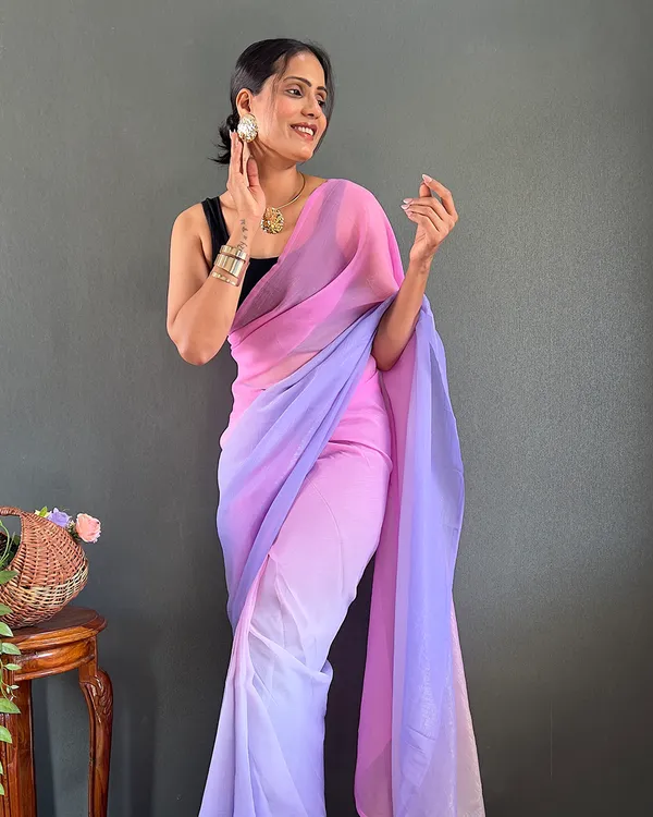 Light_Purple_Color_1-Minute_Ready_To_Wear_Georgette_Saree_With_Blouse_Piece