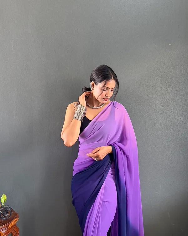 Purple_Color_1-Minute_Ready_To_Wear_Georgette_Saree_With_Blouse_Piece