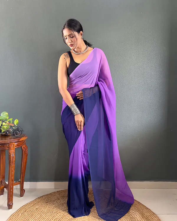 Purple_Color_1-Minute_Ready_To_Wear_Georgette_Saree_With_Blouse_Piece