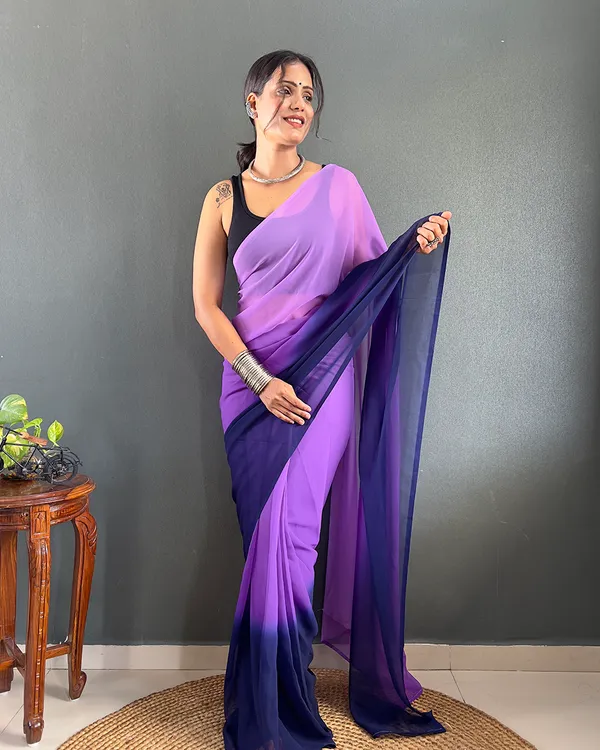 Purple_Color_1-Minute_Ready_To_Wear_Georgette_Saree_With_Blouse_Piece