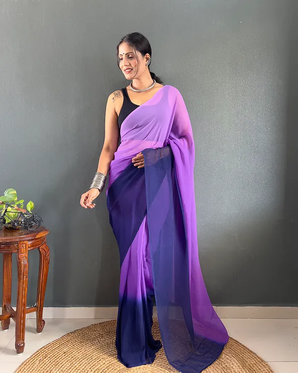 Purple_Color_1-Minute_Ready_To_Wear_Georgette_Saree_With_Blouse_Piece