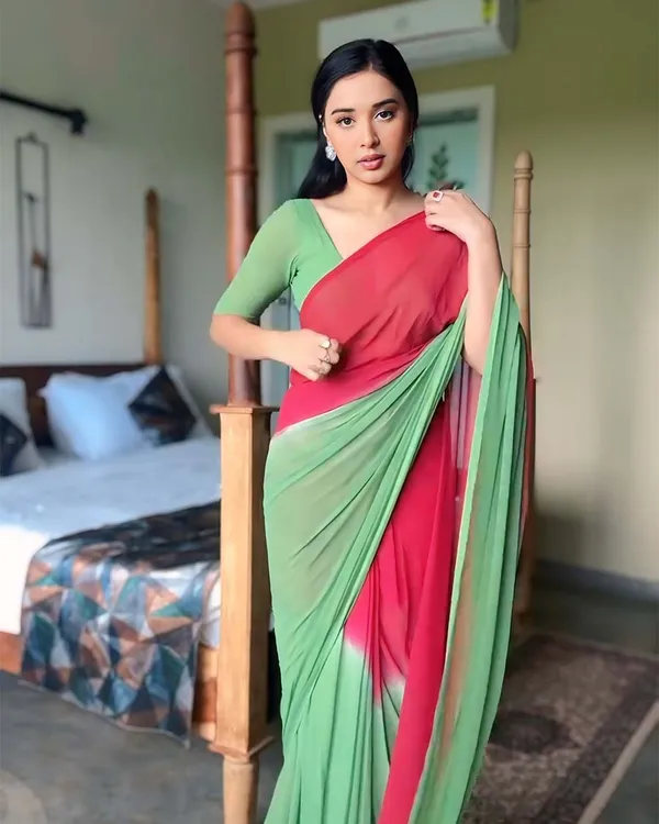 Dual_Color_1-Minute_Ready_To_Wear_Georgette_Saree_With_Blouse_Piece