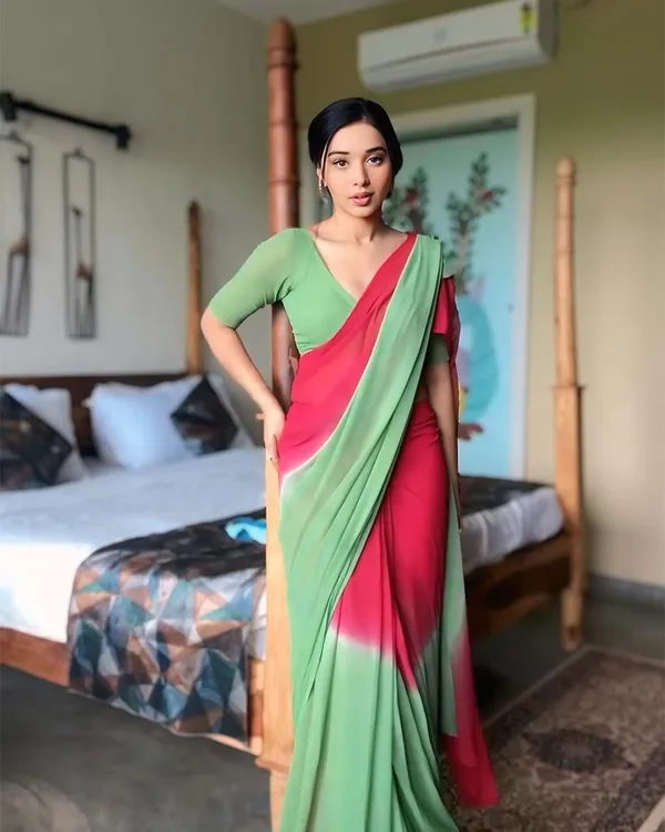 Dual_Color_1-Minute_Ready_To_Wear_Georgette_Saree_With_Blouse_Piece