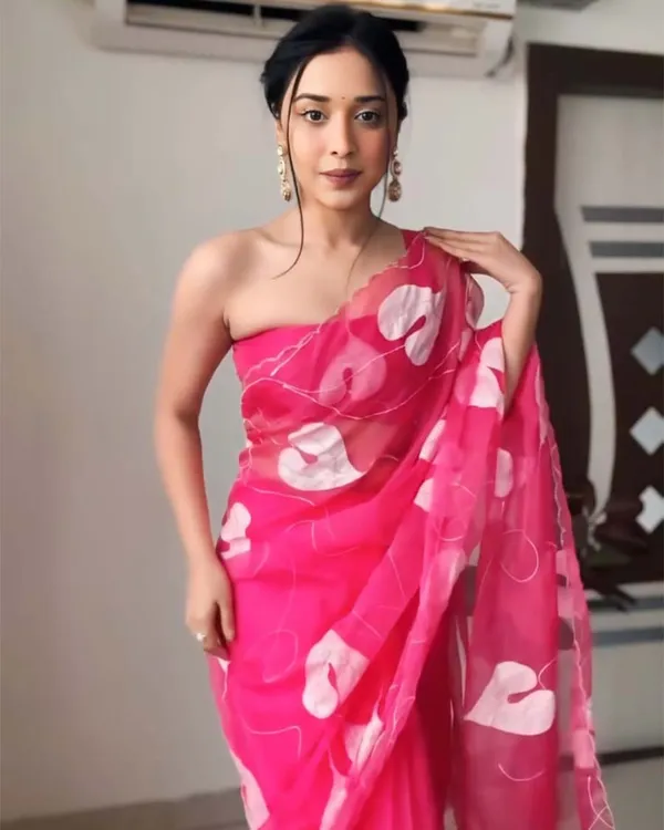 Pink_Color_1-Minute_Ready_To_Wear_Organza_Saree_With_Blouse_Piece