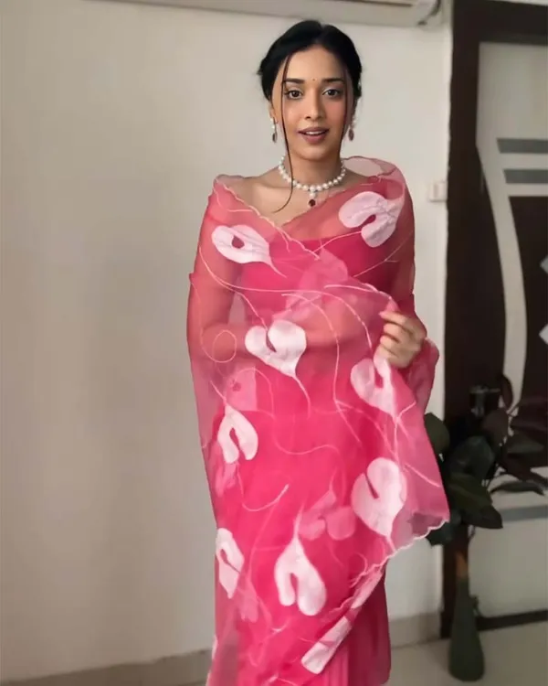 Pink_Color_1-Minute_Ready_To_Wear_Organza_Saree_With_Blouse_Piece