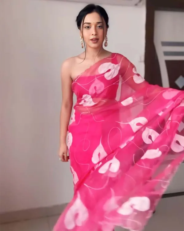 Pink_Color_1-Minute_Ready_To_Wear_Organza_Saree_With_Blouse_Piece