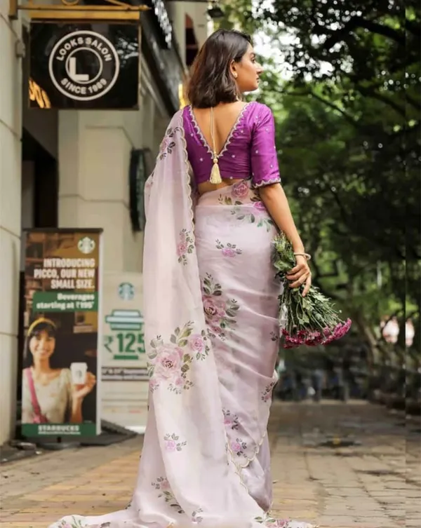 Light_Purple_Color_1-Minute_Ready_To_Wear_Organza_Silk_Saree_with_Moti_Embroidery_Work_&_Stitched_Blouse