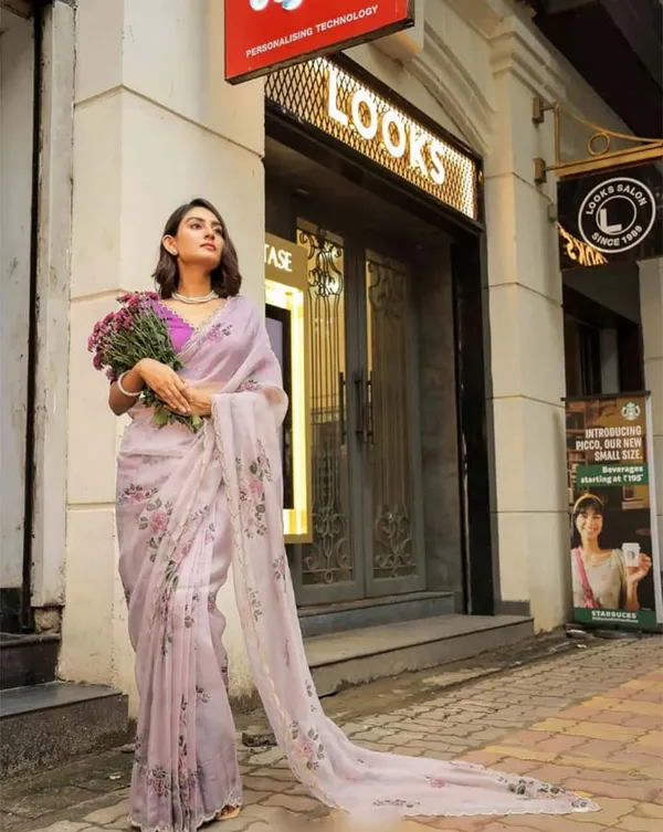 Light_Purple_Color_1-Minute_Ready_To_Wear_Organza_Silk_Saree_with_Moti_Embroidery_Work_&_Stitched_Blouse