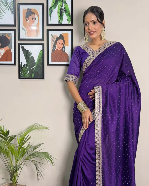 Purple_Color_1_-_Minute_Ready_to_Wear_Vichitra_silk_Saree_with_Unstitch_Blouse_Piece