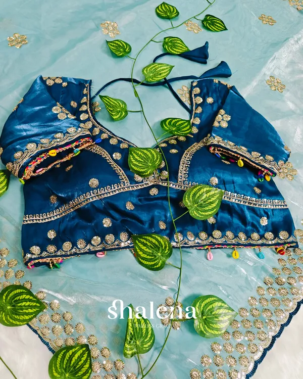 Nectarous_Sky_Embroidery_Work_Jimmy_Choo_Silk_Saree_With_Incomparable_Full_Stitched_Blouse
