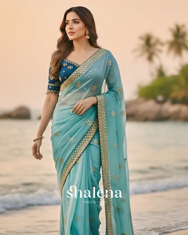 Nectarous_Sky_Embroidery_Work_Jimmy_Choo_Silk_Saree_With_Incomparable_Full_Stitched_Blouse