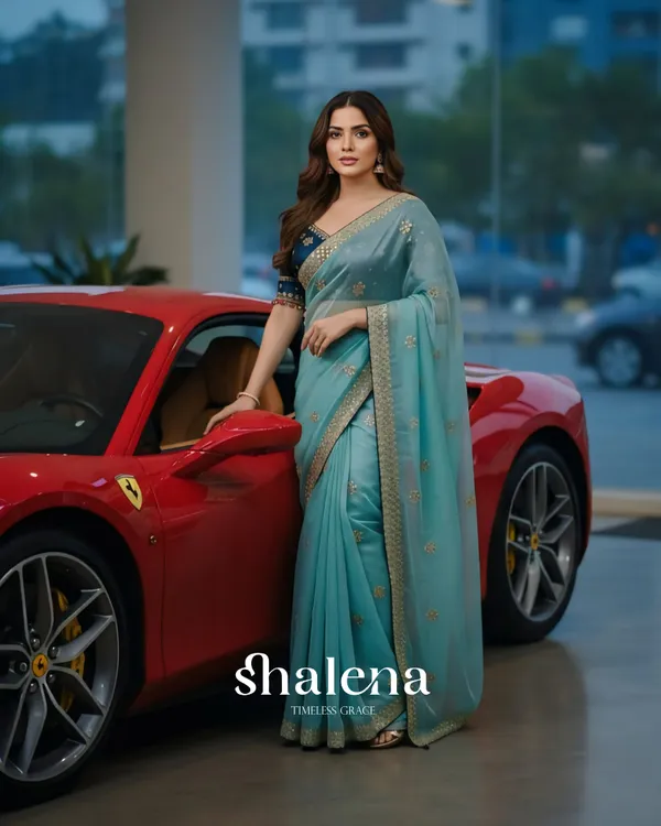 Nectarous_Sky_Embroidery_Work_Jimmy_Choo_Silk_Saree_With_Incomparable_Full_Stitched_Blouse