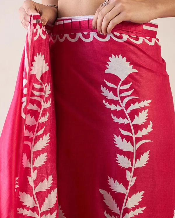 Pink_Color_Mulmul_Cotton_1_-_Minute_Ready_to_Wear_Saree_with_Pocket_and_Blouse_Piece