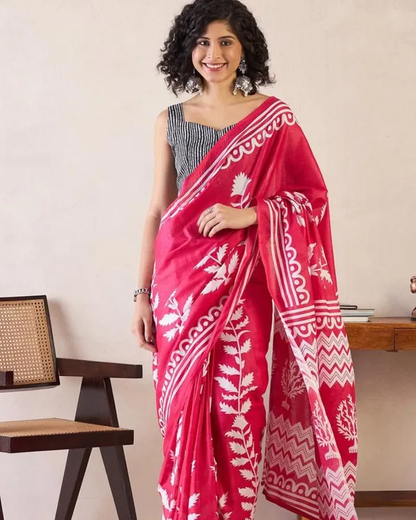 Pink_Color_Mulmul_Cotton_1_-_Minute_Ready_to_Wear_Saree_with_Pocket_and_Blouse_Piece