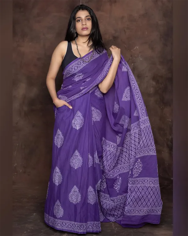 Purple_Color_Mulmul_Cotton_1_-_Minute_Ready_to_Wear_Saree_with_Pocket_and__Blouse_Piece