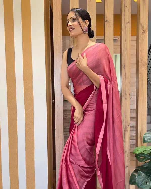 Pink_Color_1-Minute_Ready_To_Wear_Naylon_Saree_With_Blouse_Piece