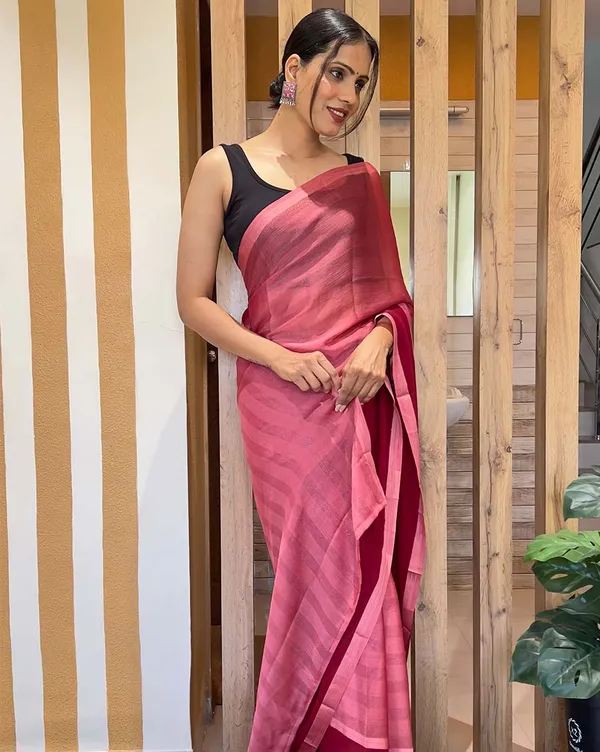 Pink_Color_1-Minute_Ready_To_Wear_Naylon_Saree_With_Blouse_Piece