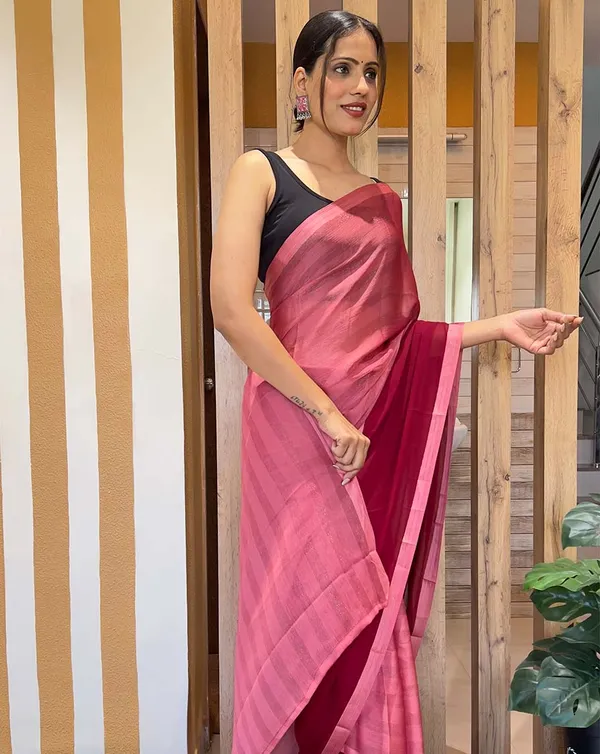 Pink_Color_1-Minute_Ready_To_Wear_Naylon_Saree_With_Blouse_Piece
